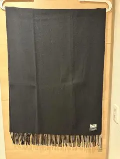Acne Studios ブラック マフラー フリンジ付き