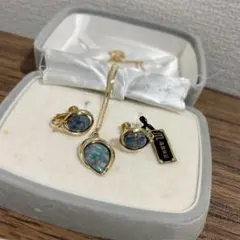 翌日発送 未使用 モザイクオパール ネックレス イヤリング セット