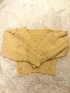 【GRL（グレイル）】ショート丈カーディガン　イエロー