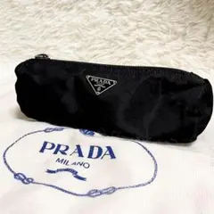 【人気】 PRADA プラダ ナイロン 小物入れ　ポーチ 三角ロゴ 白タグ　黒