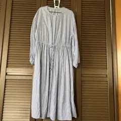 Samansa Mos2 ストライプ柄 ロングワンピース Fサイズ