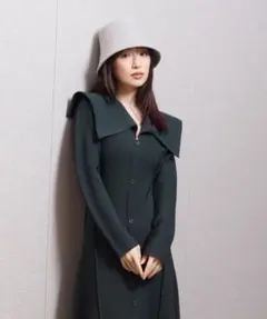 SNIDEL ビッグカラーホールニットワンピース