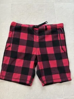 Columbia メンズフリースショートパンツ 赤黒チェック