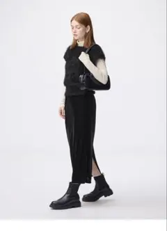 GU ベロアナローマキシスカート BLACK XLサイズ