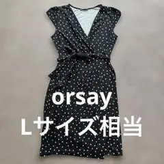 orsay 水玉模様 ラップドレス 半袖 ワンピース
