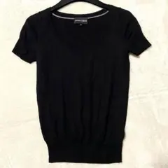 【美品✨】エンポリオアルマーニ 半袖ニット シルク混 クルーネック 黒 38のサムネイル