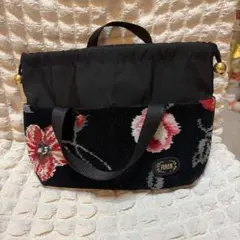 FEILER フェイラー 花柄 巾着 ミニハンドバッグ