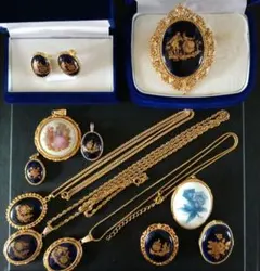 【美品・箱付き】ミカエラフレイ ネックレス＆イヤリング セット 七宝焼き 美品・箱付き】ミカエラフレイ ネックレス＆イヤリング セット 七宝
