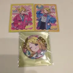 プロセカ　メロパレ　ダイナーカフェ　鏡音リン　缶バッジ　鏡音レン　カード