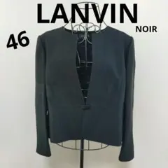 ✨️極美品✨LANVIN　46 ジャケット　ロゴ　ノーカラー　東京ソワール