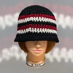 323 バケットハット　手編み　古着　レア　クロシェハット　クラッシャーハット