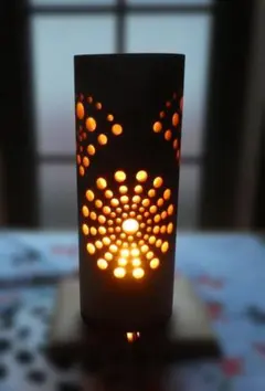 竹あかり　【うず】　　電球・スタンド付き　４