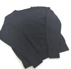 無印良品 MUJI 洗える ウール セーター 黒 ブラック クルーネック S