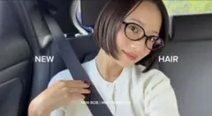 Zoff AOI JIHARA ブラックフレーム メガネ