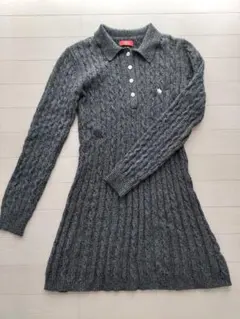 Heather POLO BCS ケーブルワンピース ニットワンピース