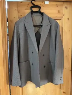 GU ダブルブレスト チェック柄ジャケット・パンツセットアップ