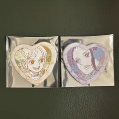 ONE PIECE ロビン ビビ ハート缶バッジ オールブルー ワンピース