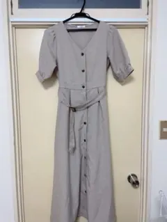 ハニーズ C.O.L.Z.A 半袖 ロングワンピース M ベージュ