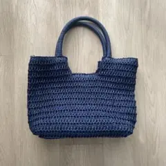 ネイビー かごバッグ