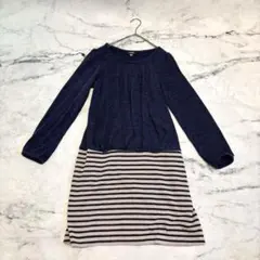 ラブミック　エンジェリーベ　長袖フレアワンピース　マタニティ　ボーダー　ゆったり