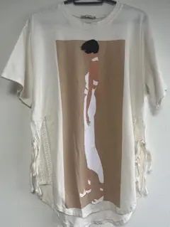 ZARA イラストプリント 半袖Tシャツ アイボリー