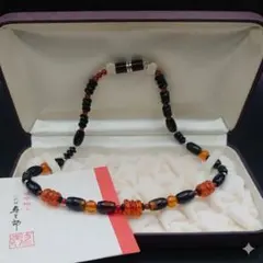 作家物・ニ代目 与三郎】 べっ甲細工 鼈甲 ネックレス 漆塗り 栞/箱 