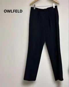 OWLFELD 黒スラックス メンズ ブラック フォーマル パンツ