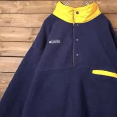 USA製 90s Columbia コロンビア ハーフボタン スナップTフリース