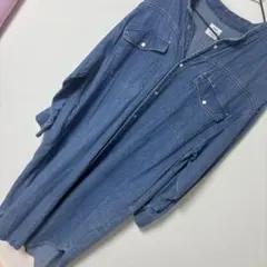 coen デニム風生地ロングワンピース L