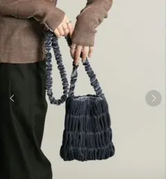 KBF ギャザーデザインベロアBAG