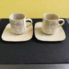 (再値引き)　コーヒー　カップ&ソーサー　2客セット