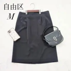 自由区/フレアスカート/ブラック/日本製/タイト/膝丈/美品✨️のサムネイル