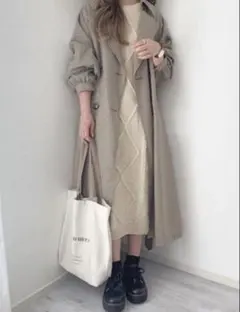 chocomee チェックトレンチコート