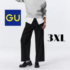 GU タックワイドパンツ（丈標準）ブラック 3XL