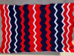 USED HAND MADE ジグザグ模様 ブランケット