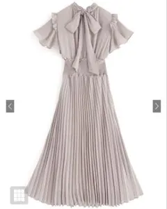GRL グレイル バックリボンフリルスリーブプリーツワンピース【al142】