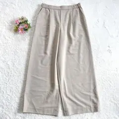 良品★ 【コムサイズム】 タック ポリエステルレーヨン ワイドパンツ (11号)