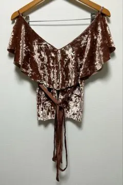 引越しセール中！　ZARA キャミソール　ベロア　オフショル　ベルベット