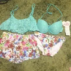 【新品】平成　花柄フリル　ビキニセット　ミントのサムネイル