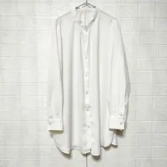 GU ジーユー (M)　バンドカラー ロングシャツ