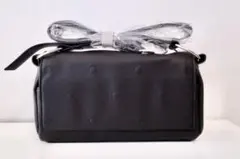 ブラック ドット模様 ショルダーバッグ