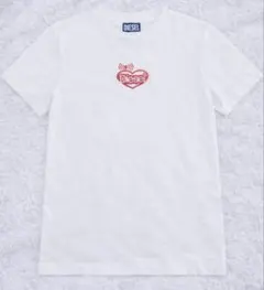 【激レア♡未使用】DIESEL femme 白Tシャツ 刺繍ロゴ ハート 半袖