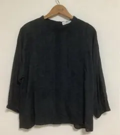 SEASON REASON ピンタックレースブラウス　ブラック　L No.626