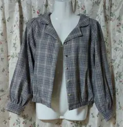 グレー チェック柄 ジャケット チェック柄 カジュアルジャケット グレー系