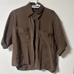 ZARA 半袖シャツ ブラウン XS