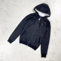 キャロウェイ ボア切替ニットパーカー ドット柄 ゴルフウェア 黒 L*KD144