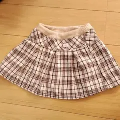 ※訳アリ メゾピアノ ピンク系チェック プリーツスカート