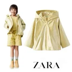 美品 ザラ ZARA 長袖 パーカー ジャケット ラメ ゴールド レインパーカーのサムネイル