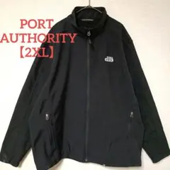 PORT AUTHORITY【2XL】企業ロゴ刺繍 ソフトシェルジャケット 黒
