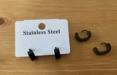 ステンレス　両耳用ピアス　ブラック　特大　セール中